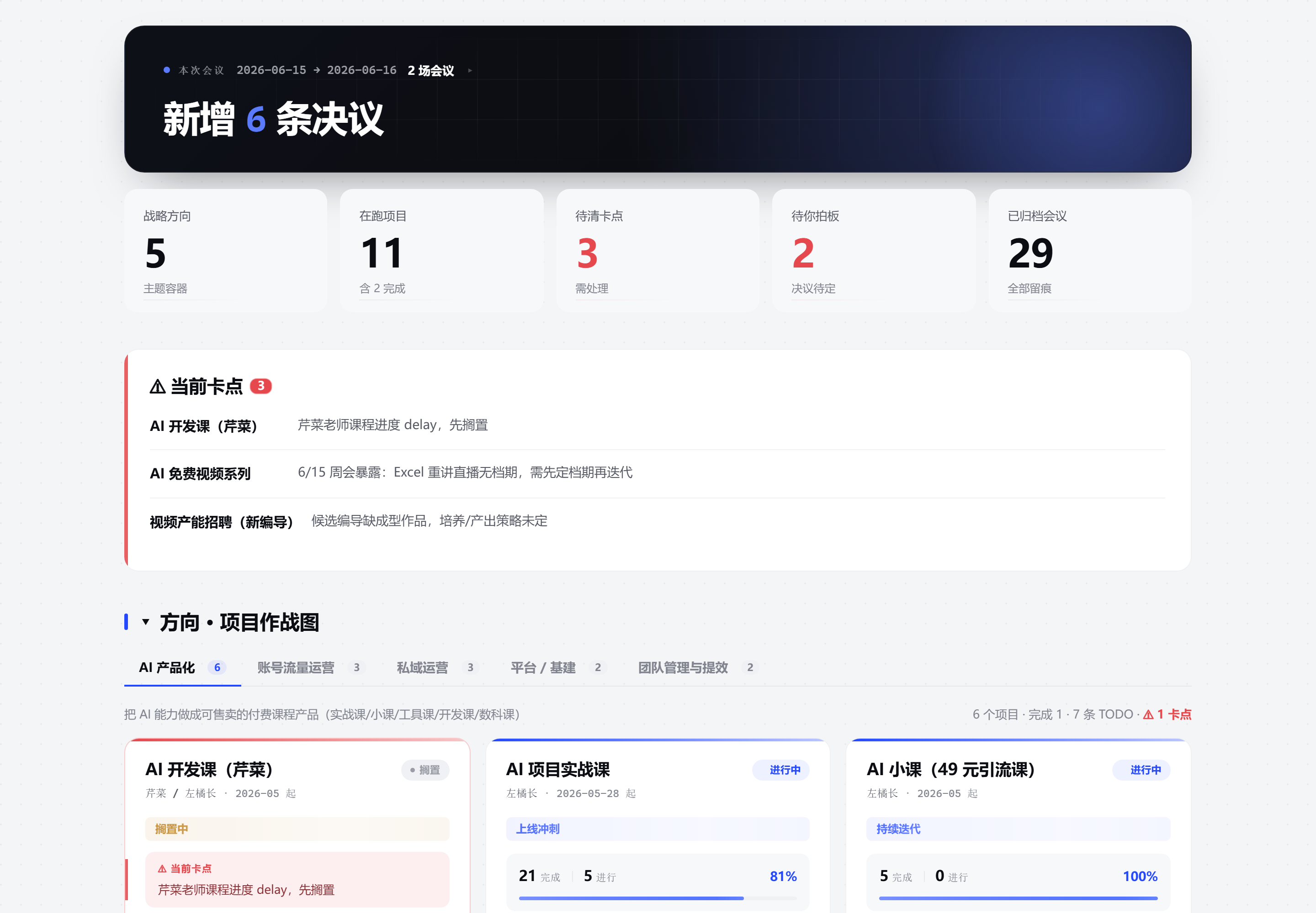 团队会议驾驶舱
